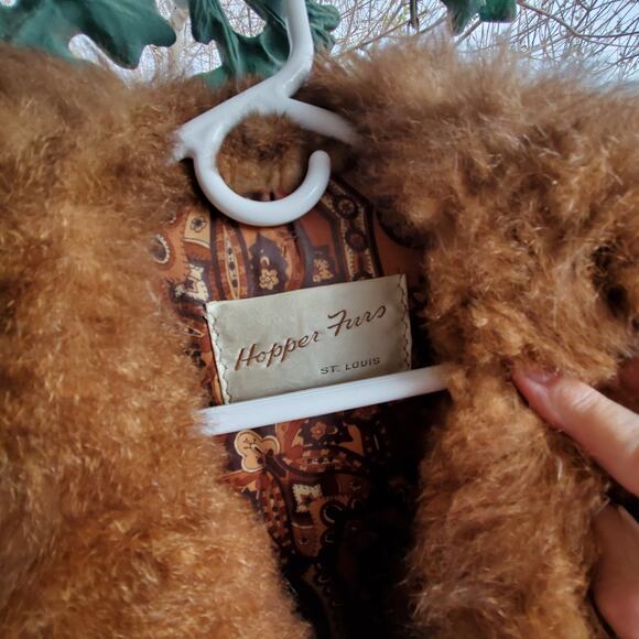 Vintage Opossum Fur Coat Womens S/M Brown Hopper Furs Knee Length - Picture 8 of 16